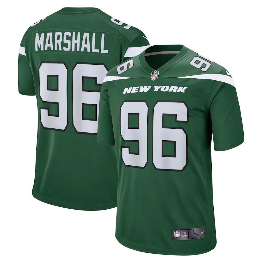 Men New York Jets 96 Jonathan Marshall Nike Gotham Green Game NFL Jersey